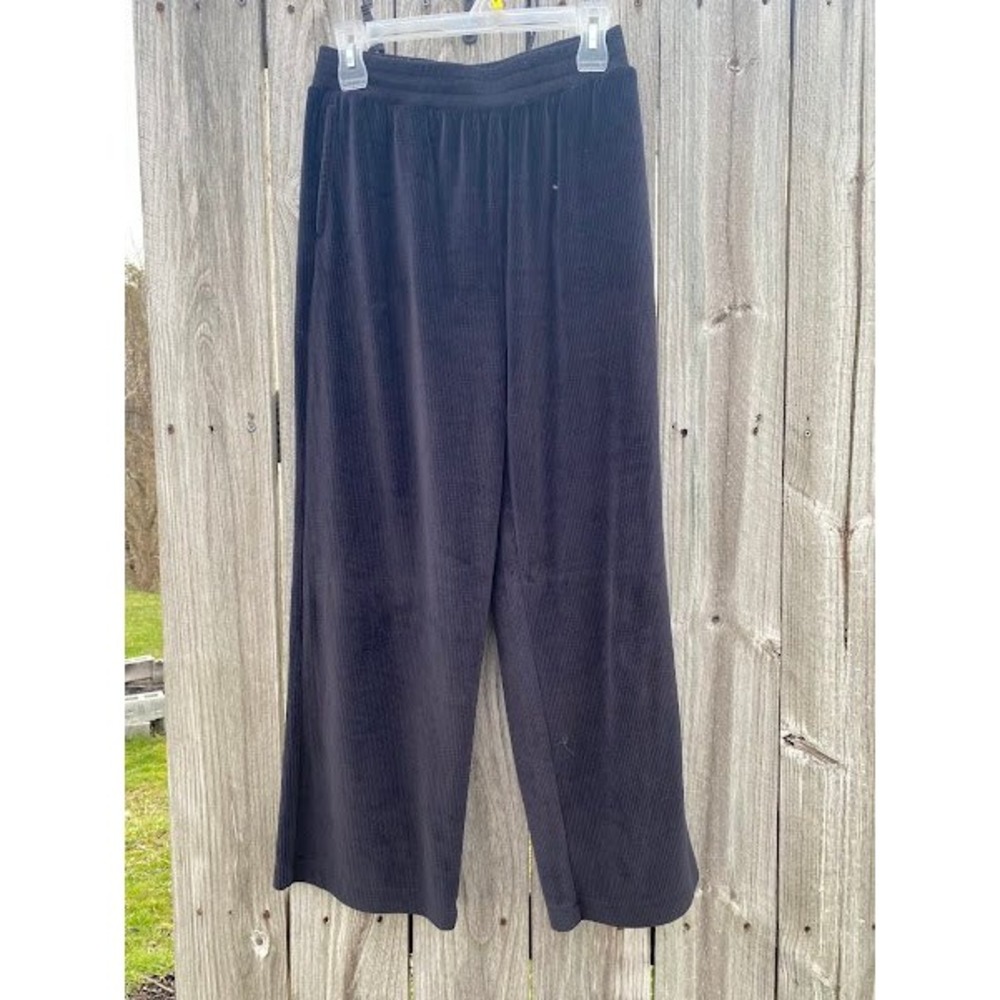 Wide Leg Corduroy JoySpun Lounge Pants Womens Small Black